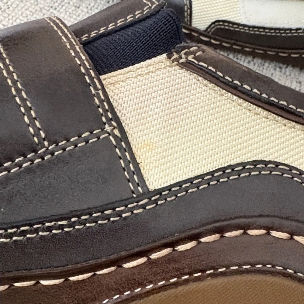 Cole Haan G Series Nike Air Infinity Strap  Brown Cream Leather Canvas 10.5